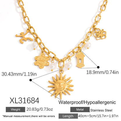 Skull Heart Pendant Stainless Steel Necklace Chic Luxury