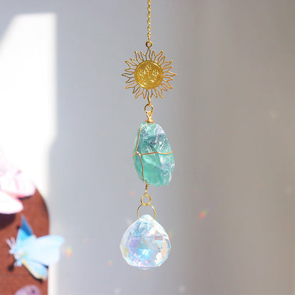Irregular Stone Evil Eye Crystal Suncatcher