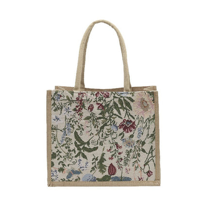 Knitted Canvas Shoulder Bag Retro Style Large Capacity