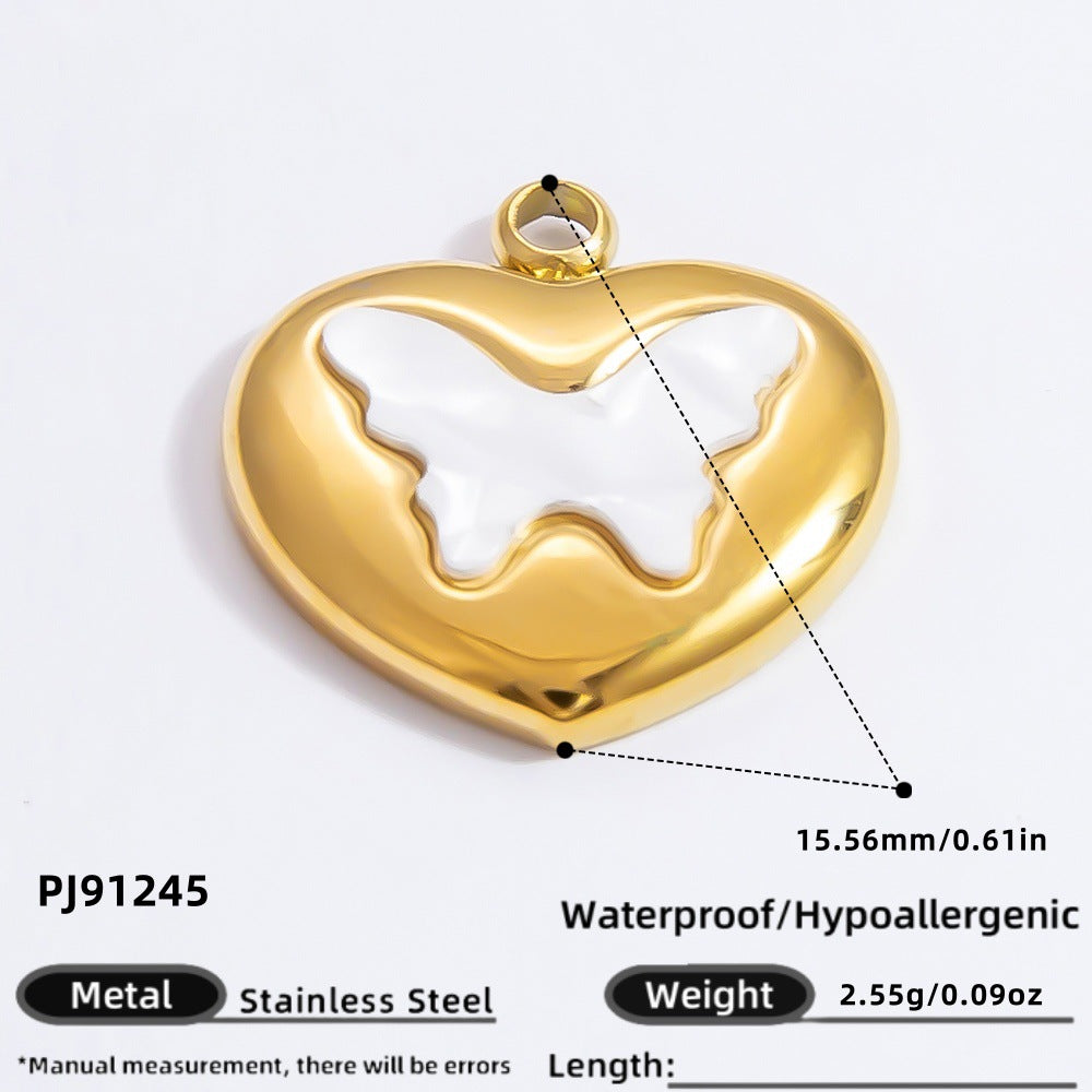 18k Gold Plated Stainless Steel DIY Jewelry Accessories Trendy Bracelet Necklace Charms
