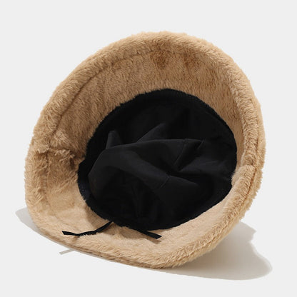 Simple Solid Color Thicken Winter Bucket Hat