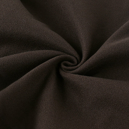 Brown V-Neck Shell Waist Tie Loose Jacket