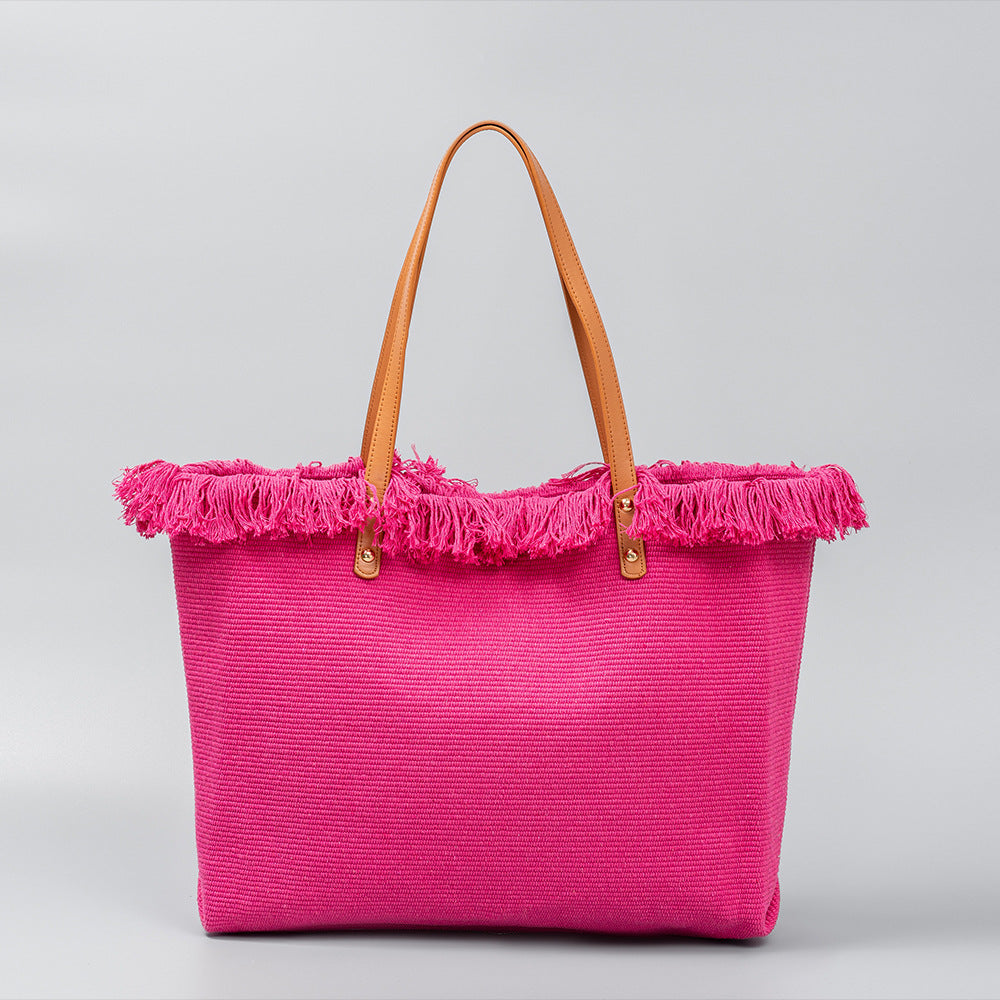 Solid Color Tassel Shoulder Bags