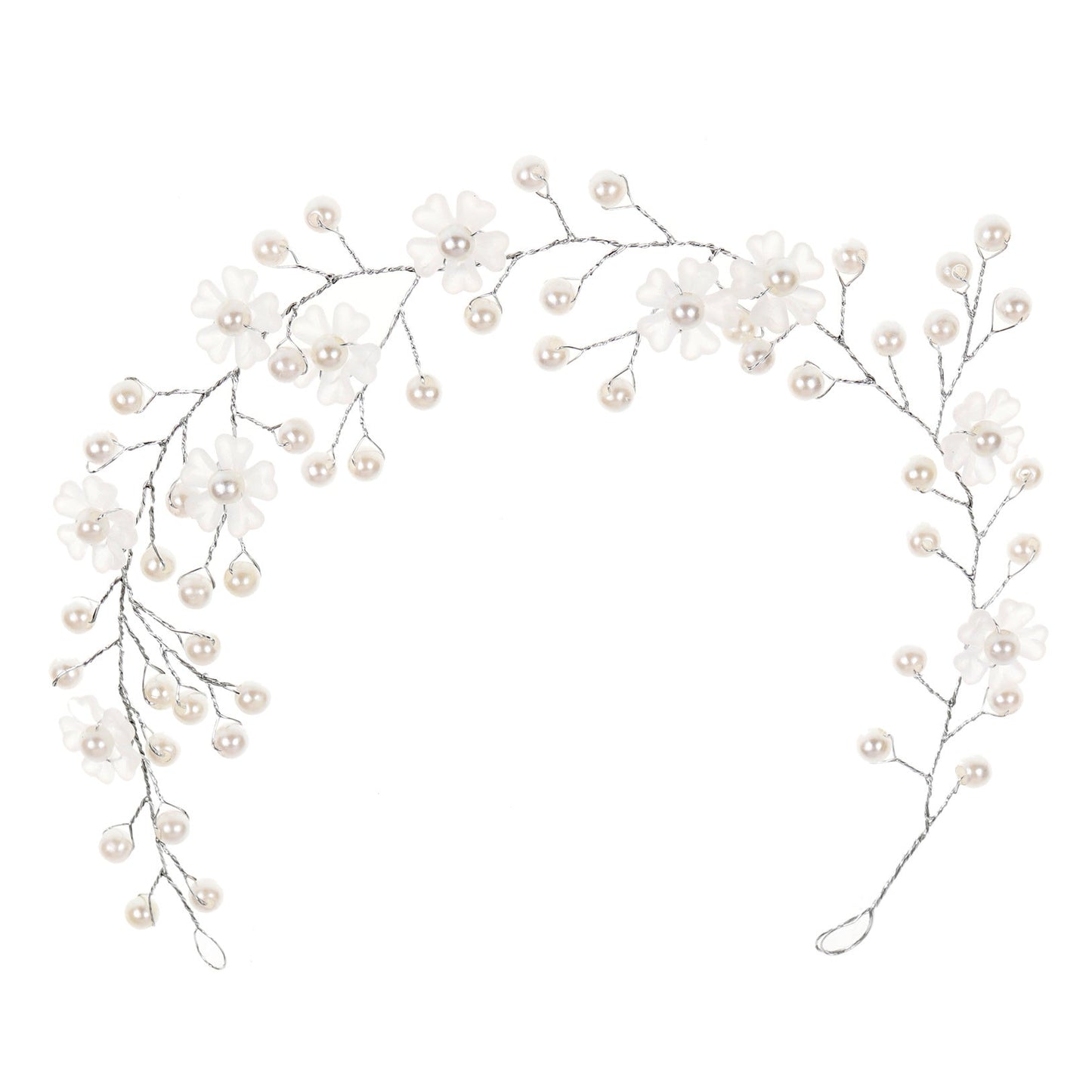 Transparent Plastic Flower Pearl Handmade Headband for Weddings