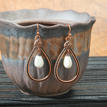 Retro Geometric Tassel Earrings Vintage Style for Women
