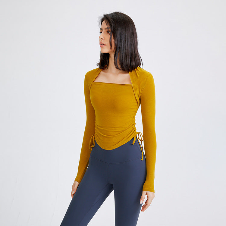 Tight Body-Building Clothes Women'S Quick Drying Sports Top Running Long Sleeve T-Shirt Wearing Elastic Yoga Clothes