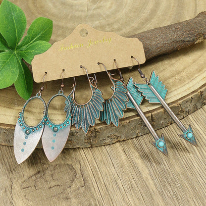 Boho Vintage Minimalist Hollow Drop Earrings Set
