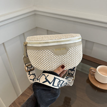 Trendy Woven Grass Crossbody Bag for Women