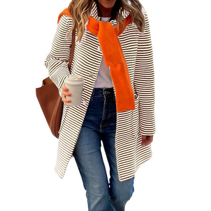 Striped Hooded Cardigan Sweater for Women