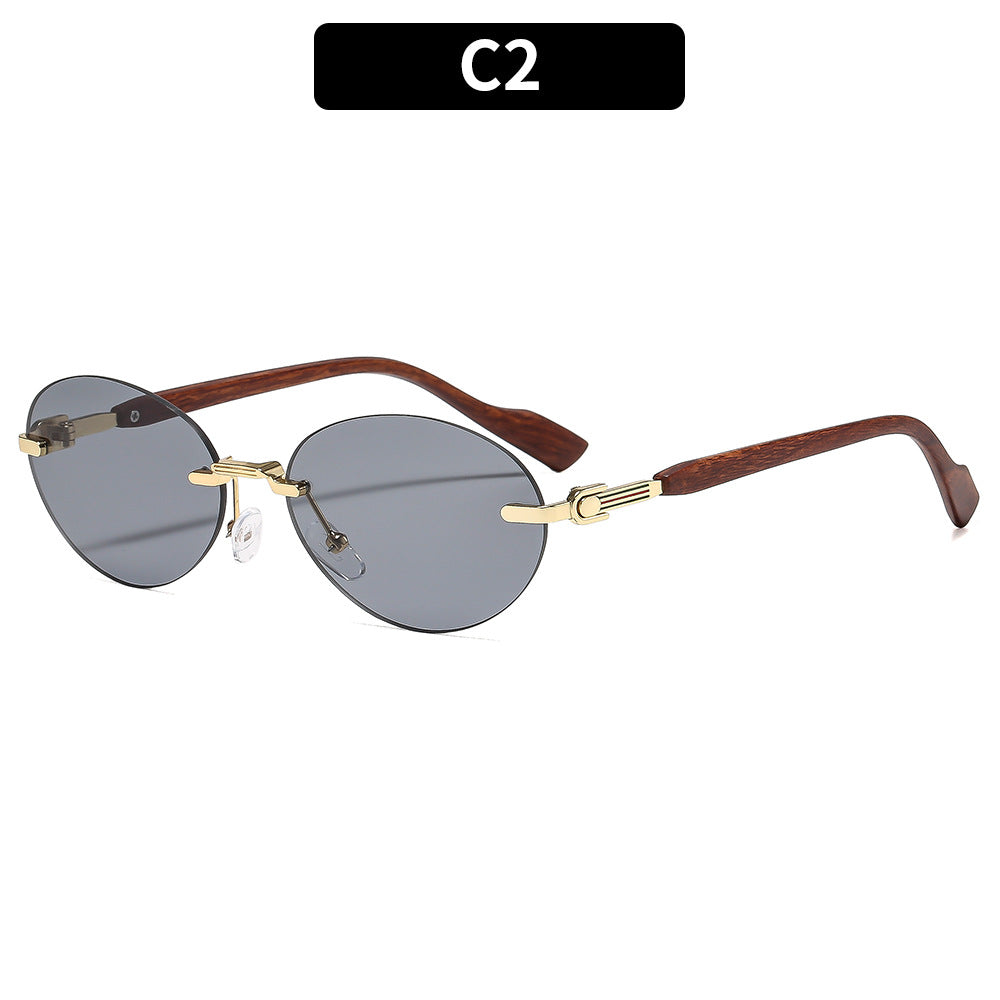 Trendy Oval Frame Sunglasses with UV400 Protection