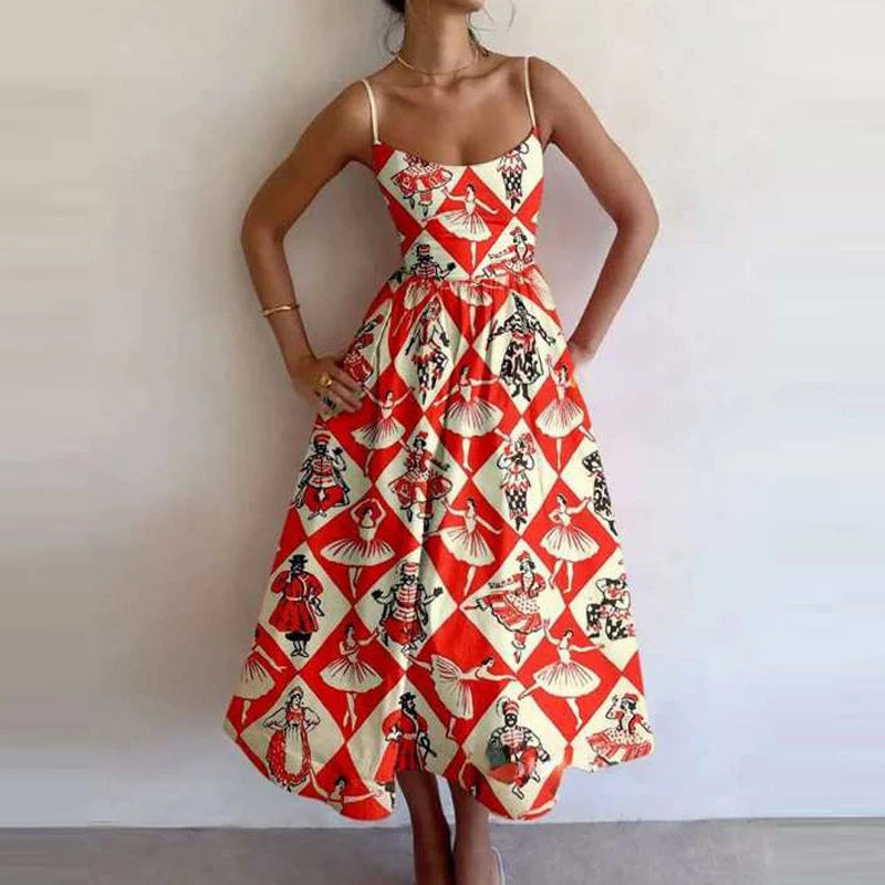 New Women's Casual A-Line Dress Solid Color Pleated Maxi Dress