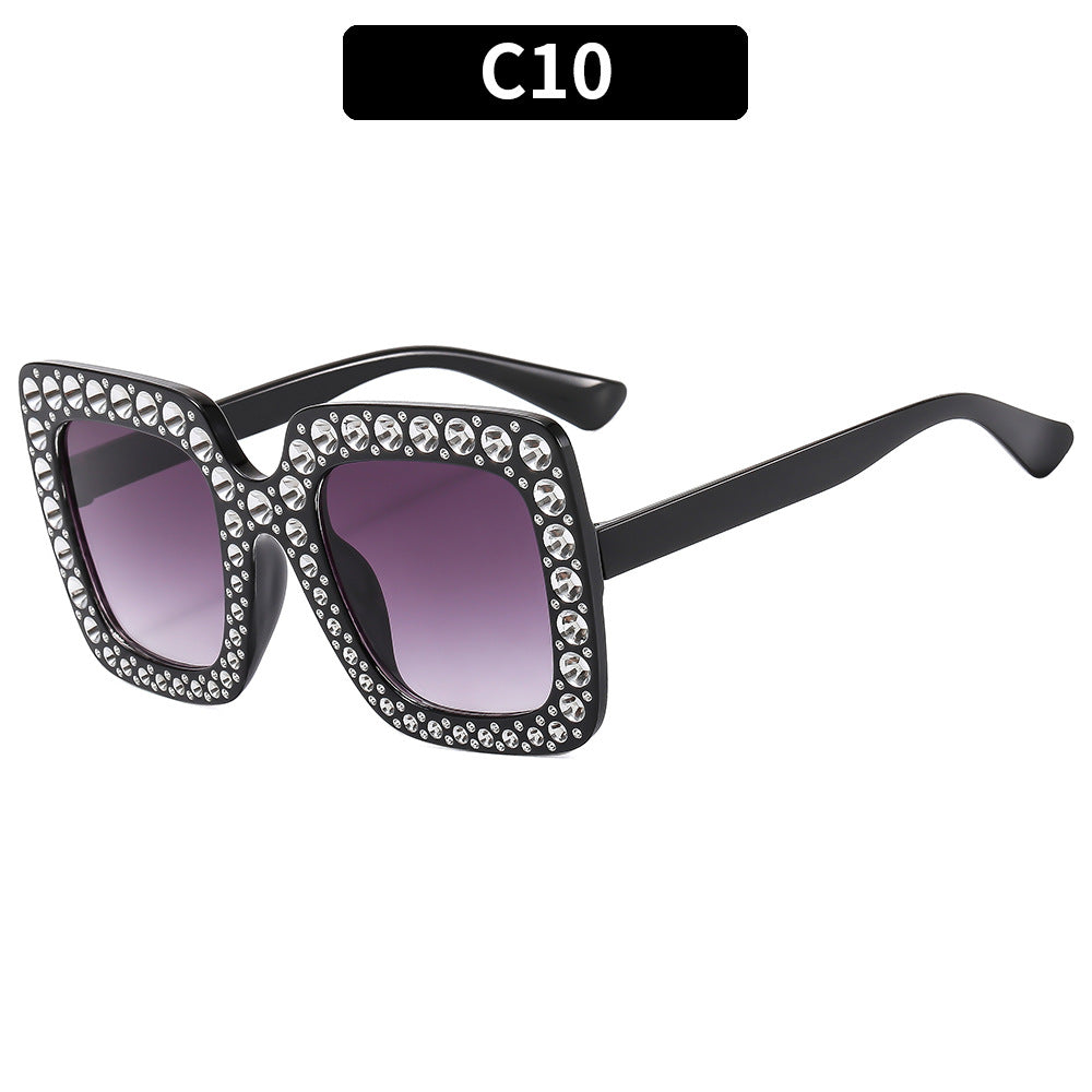 Colorful Disco Party Diamond Frame Sunglasses Retro Style