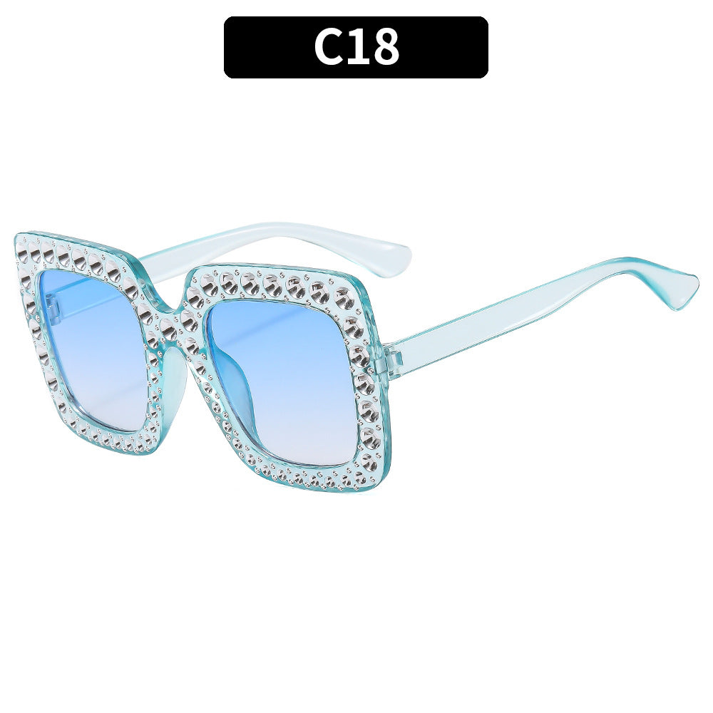Colorful Disco Party Diamond Frame Sunglasses Retro Style