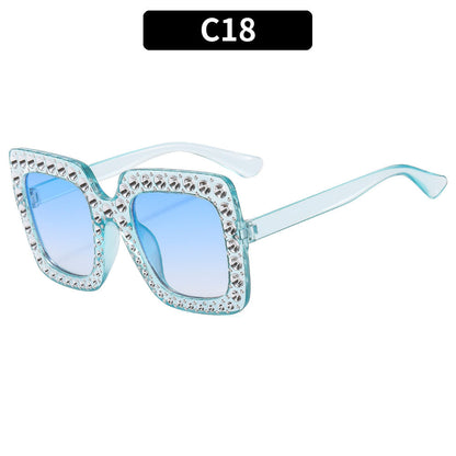 Colorful Disco Party Diamond Frame Sunglasses Retro Style