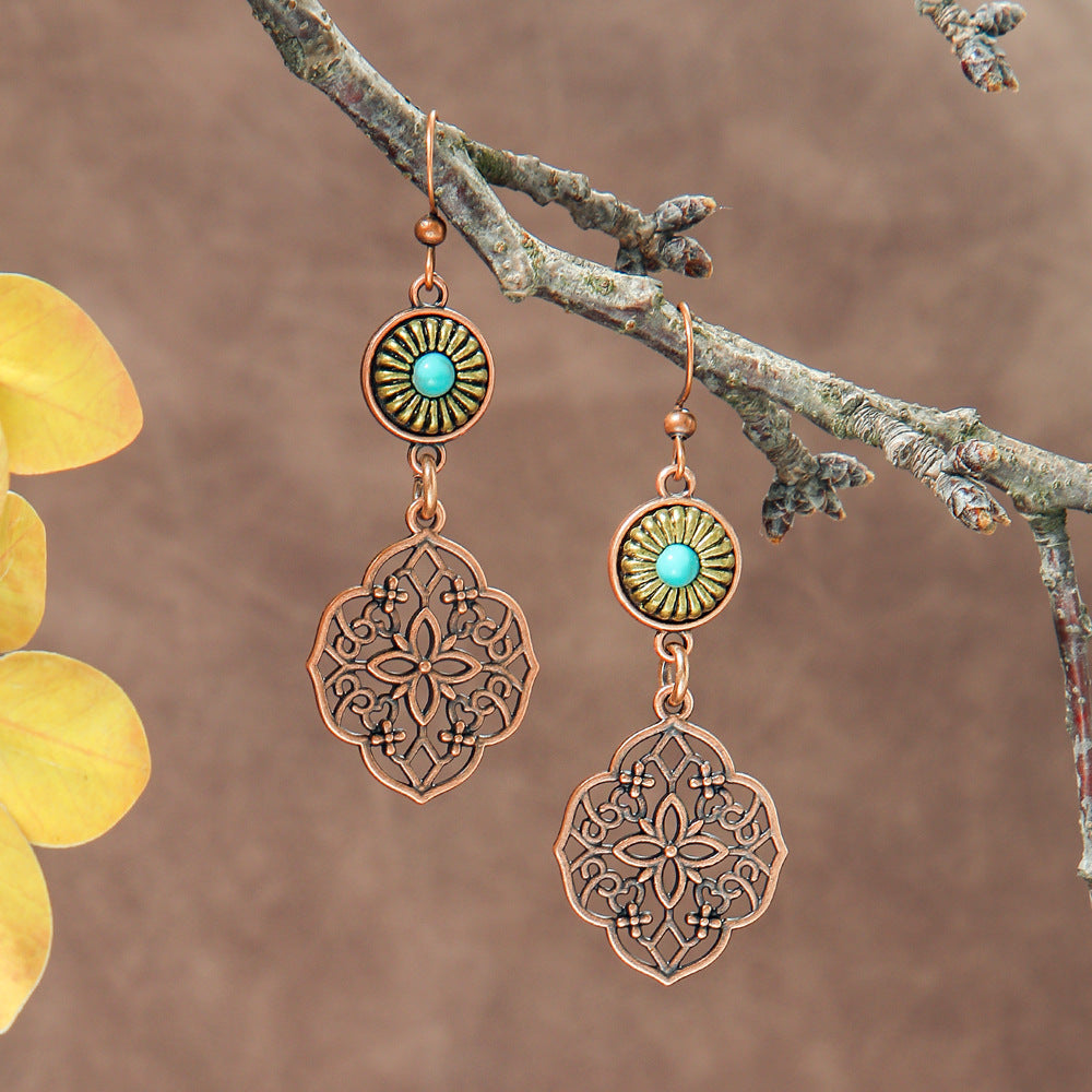 Bohemian Geometric Metal Earrings Creative Design for Women