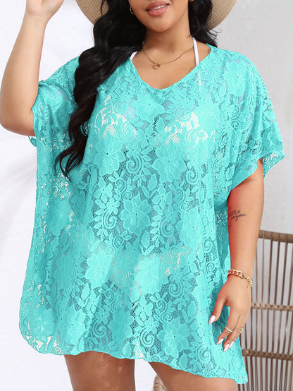 Sexy Lace V-Neck Hollow Out Beach Maxi Dress