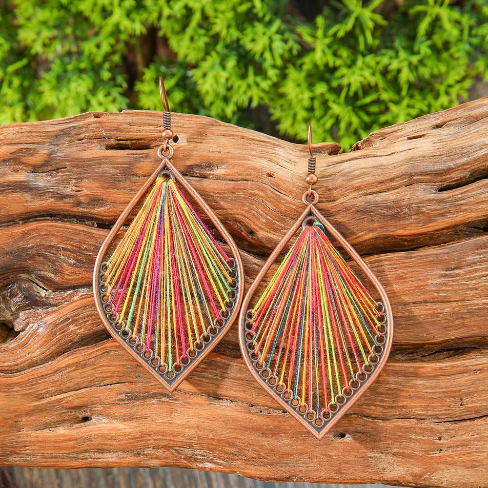 Bohemian Colorful Drop Oil Earrings Stylish Accessories