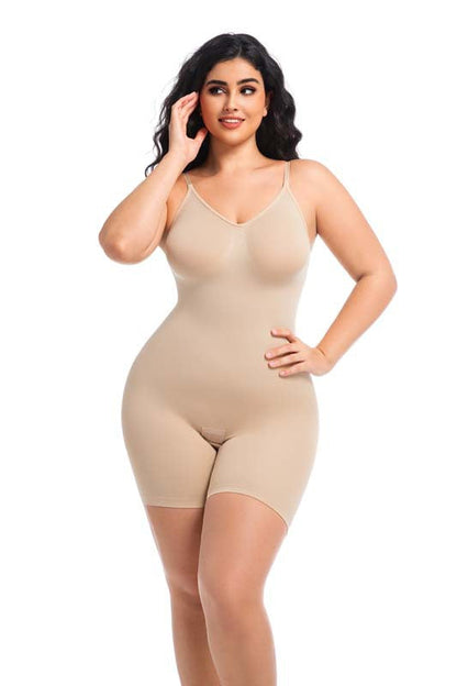 Slimming Seamless Bodysuit With Adjustable Straps And Butt Lifting Design