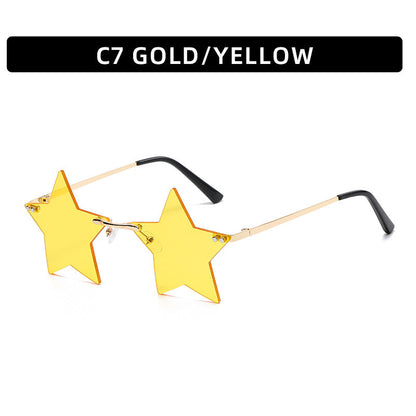 Fashionable Frameworkless Star-Shaped Sunglasses Punk Style