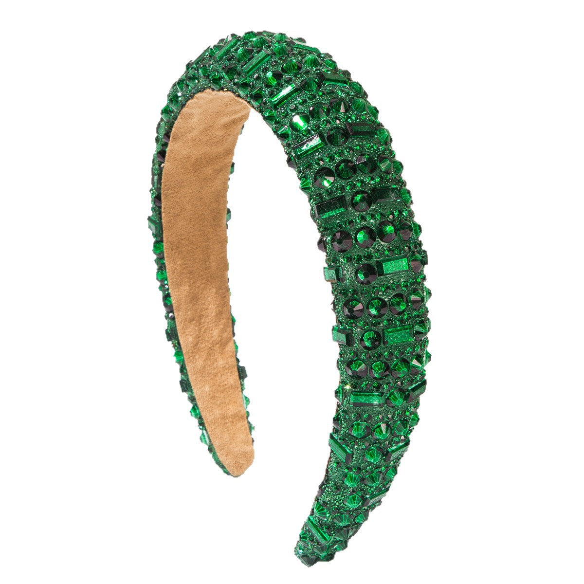 Fashionable Rhinestone Hairband with High Crown Sponge Design