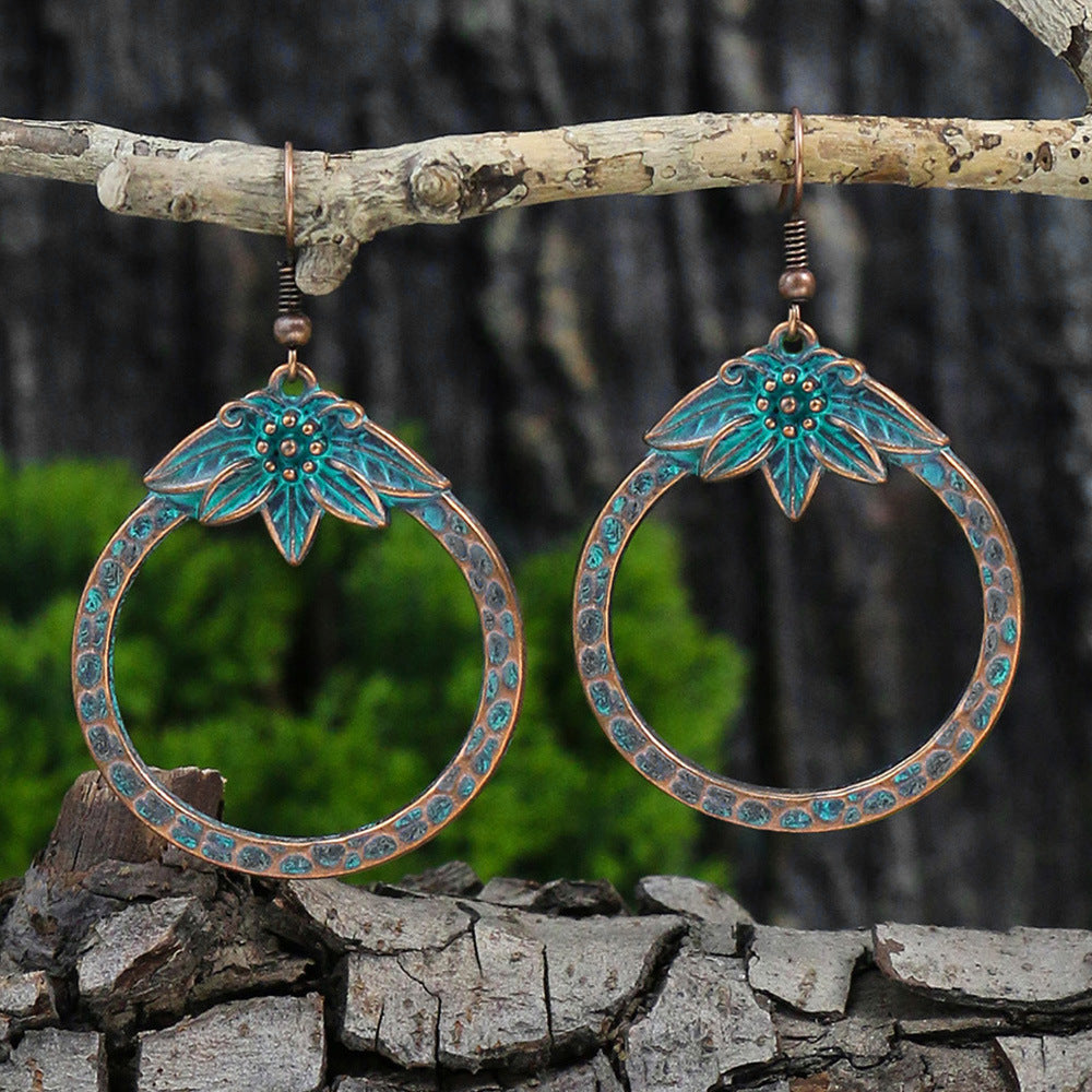 Vintage Bohemian Tassel Drop Earrings Geometric Alloy Jewelry