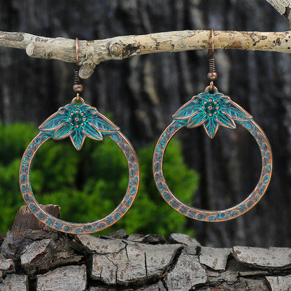 Vintage Bohemian Tassel Drop Earrings Geometric Alloy Jewelry