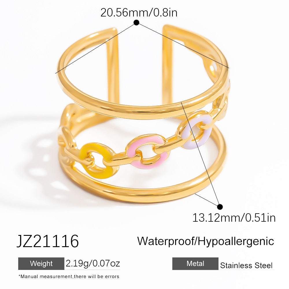 Trendy Open-Style Titanium Steel Rings for Women