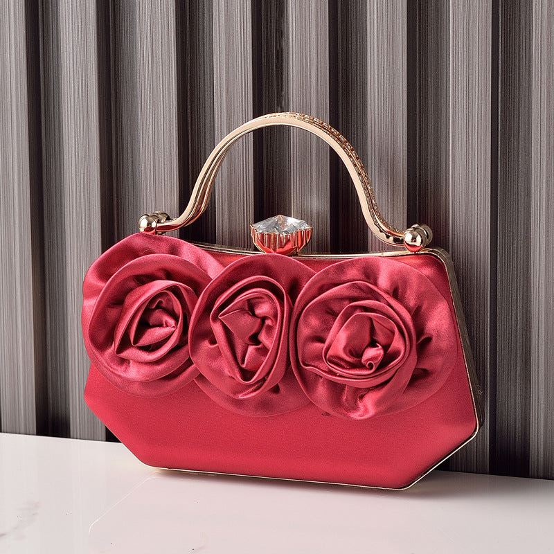 New Silk Floral Evening Clutch Bag for Parties