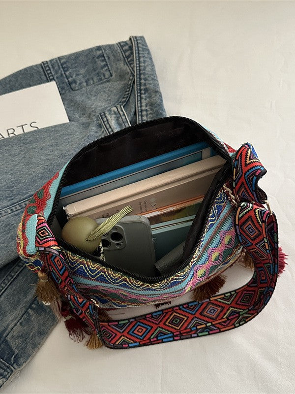 Bohemian Fringe Tote Bag Stylish Crossbody Purse