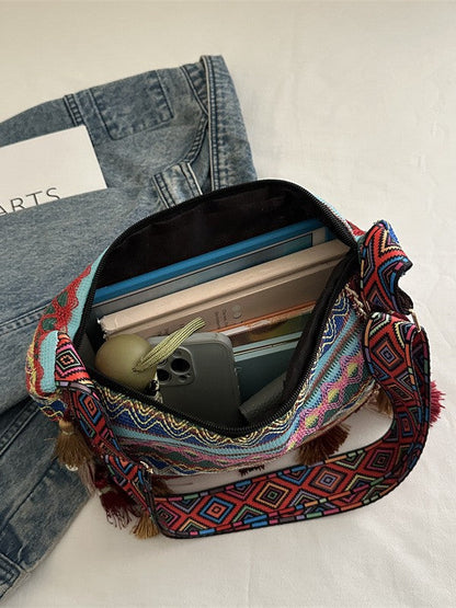 Bohemian Fringe Tote Bag Stylish Crossbody Purse