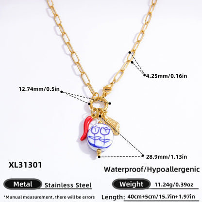 DIY Stainless Steel Heart Pendant Necklace with 18k Gold Plating