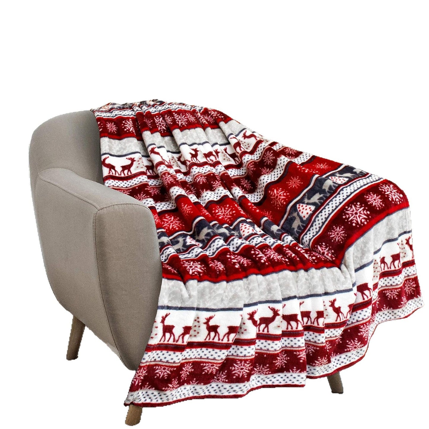 Soft Christmas Reindeer Warm Throw Blanket
