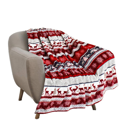 Soft Christmas Reindeer Warm Throw Blanket