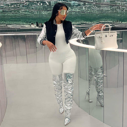 Fashion Embroidered Slim Fit Baseball Jacket