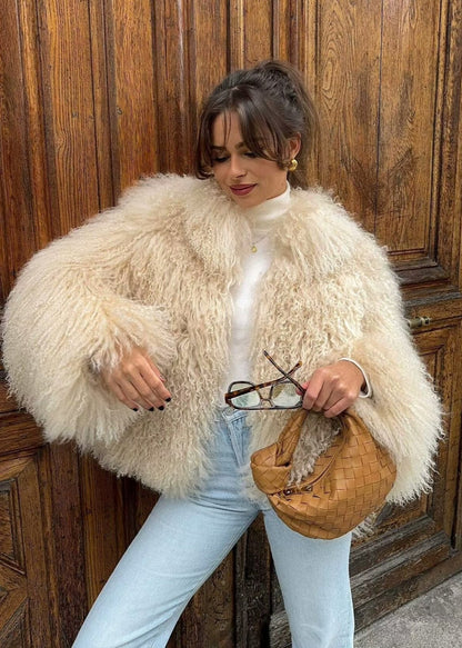 Faux Shearling Jacket Soft Textured Cozy Chic