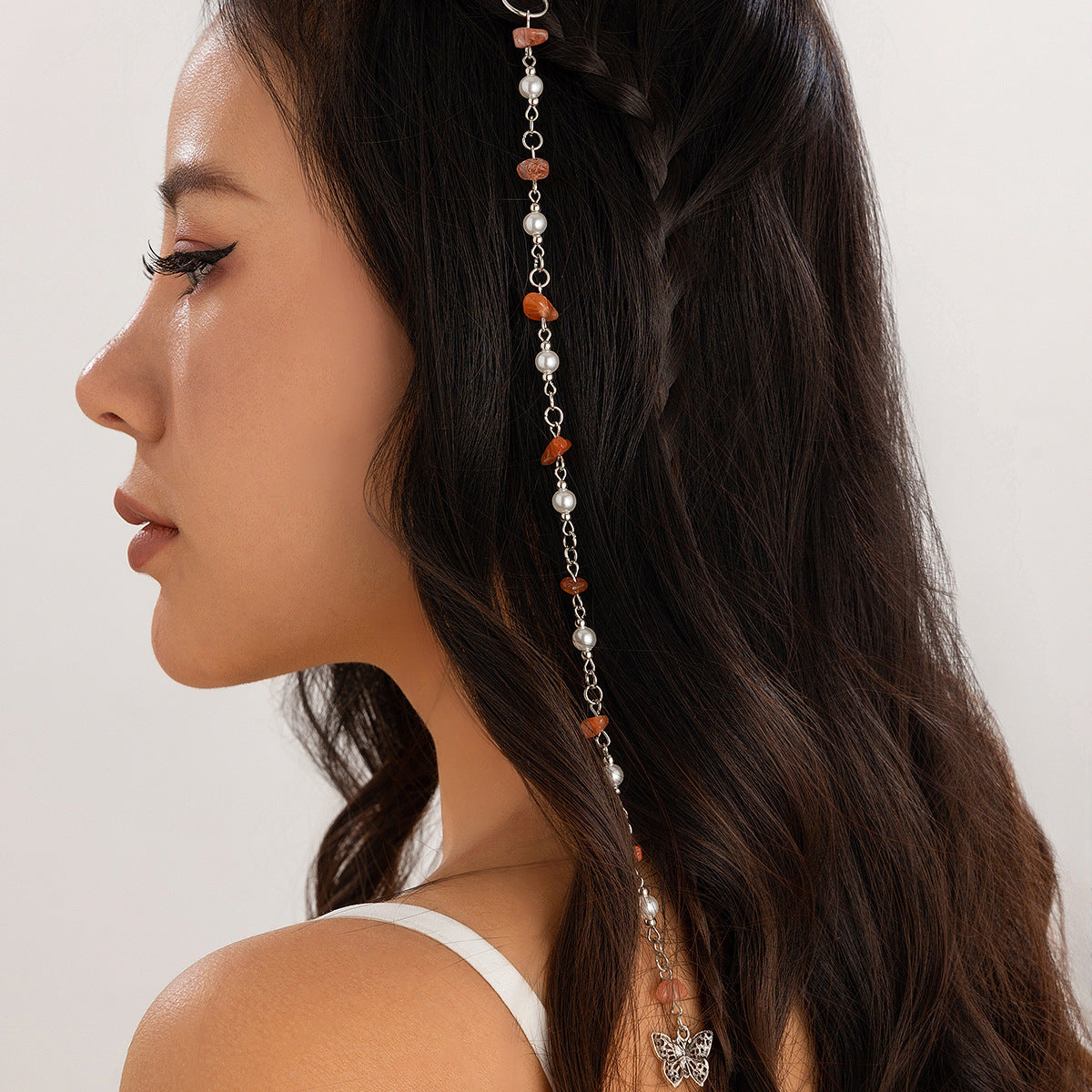 Long Bohemian Natural Stone Hair Accessories With Star Butterfly Design