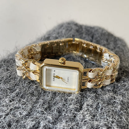 Elegant Gold Tone Stainless Steel Wrist Watch
