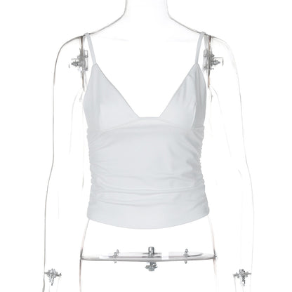 Trendy Casual V-Neck Crop Top