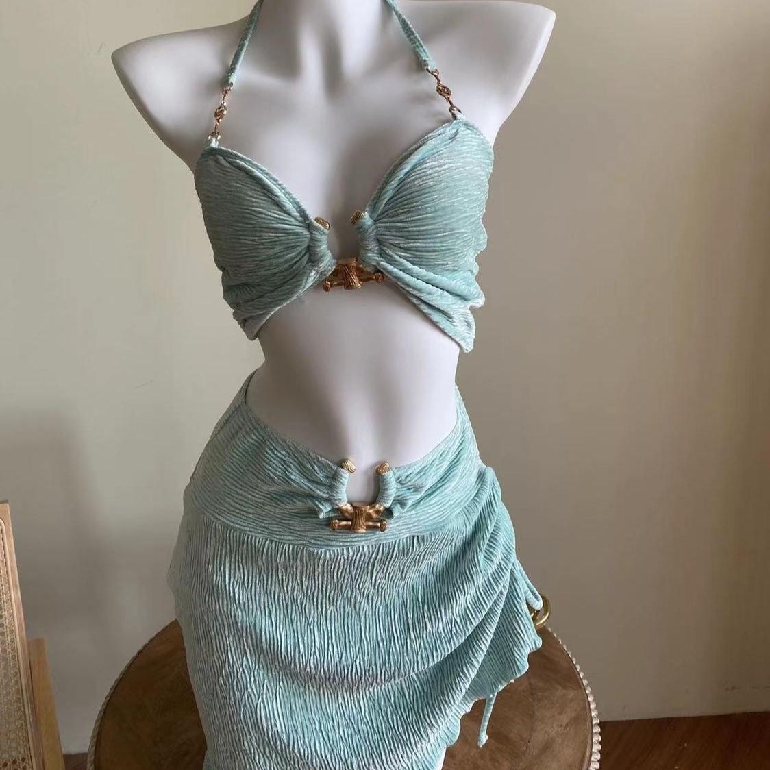 Secy - Light Blue Bikini Three-Piece Set