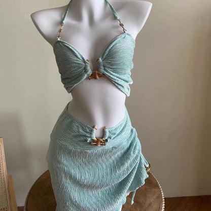Secy - Light Blue Bikini Three-Piece Set
