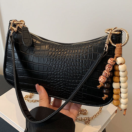 Trendy Croc Texture Mini Shoulder Bag for Women