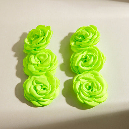 Stylish Irregular Floral Denim Flower Earrings