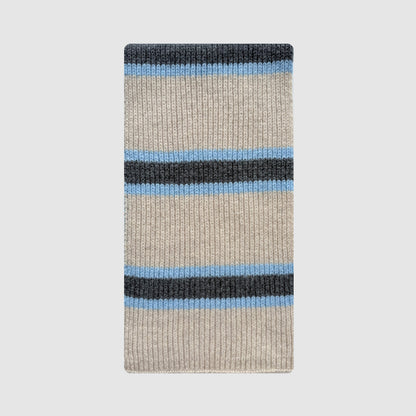 Striped Knit Wool Scarf for Women Casual Soft Neck Warmer