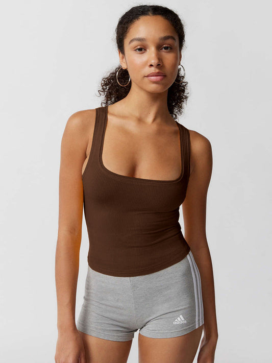 Women's Y2K Style Slim-Fit Solid Color Tank Top