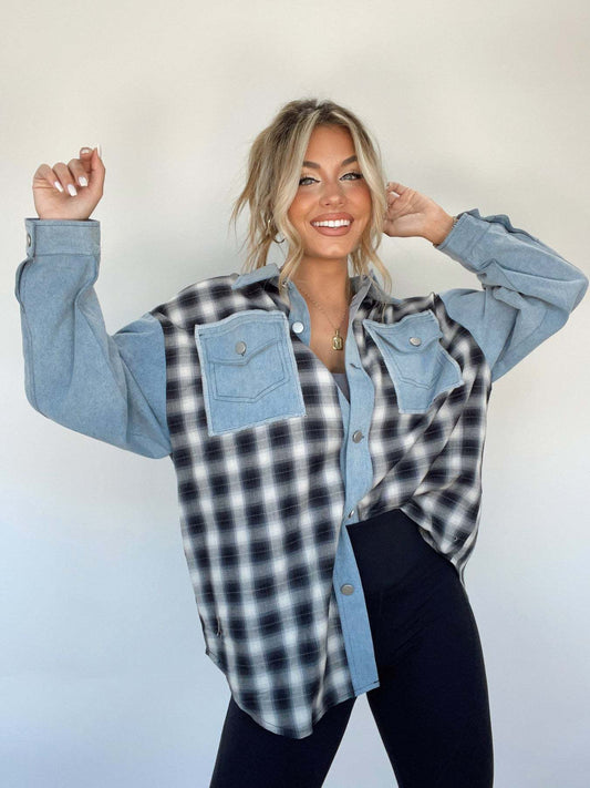 Plaid Bamboo Oversized Jacket for Women