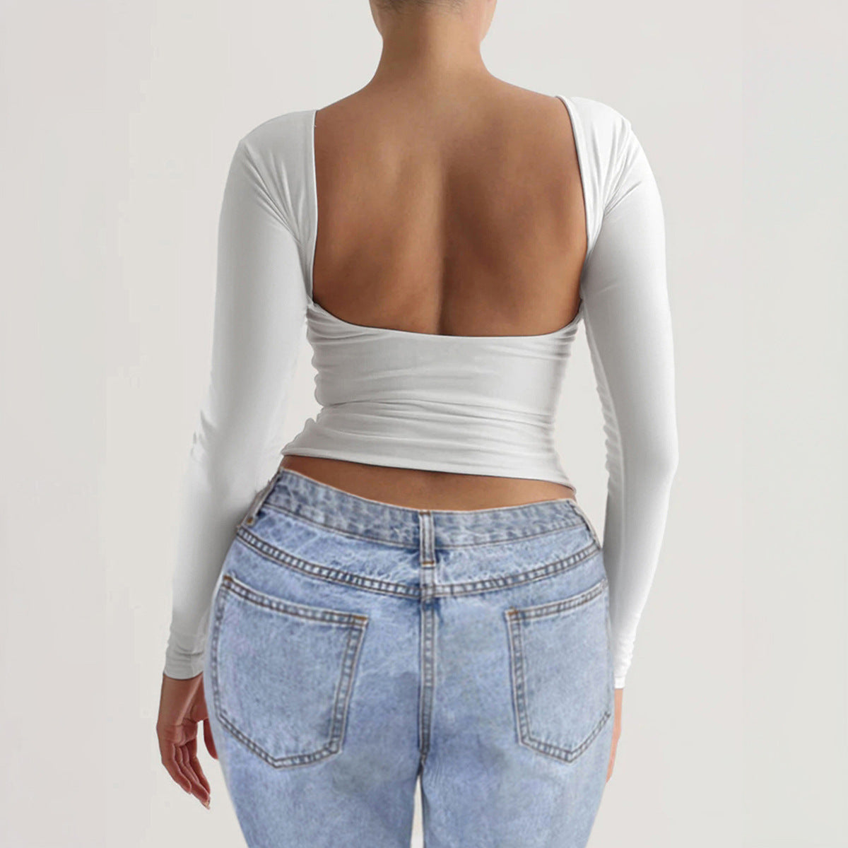 Casual Slim-Fit Knit Long Sleeve Top