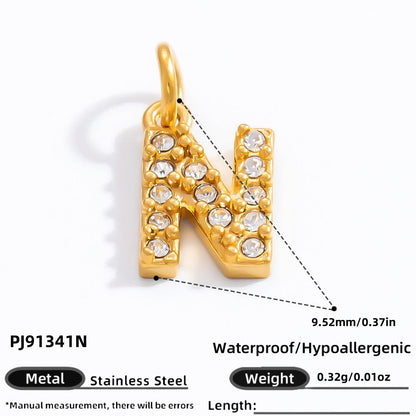DIY Letter Pendant Necklace and Bracelet Set Stainless Steel Accessories