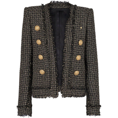 Fringe Tweed Cardigan Jacket Stylish Urban Wear