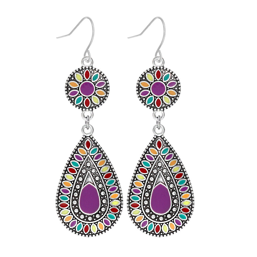 Vintage Geometric Leaf Beaded Earrings Set Fashionable Accessories