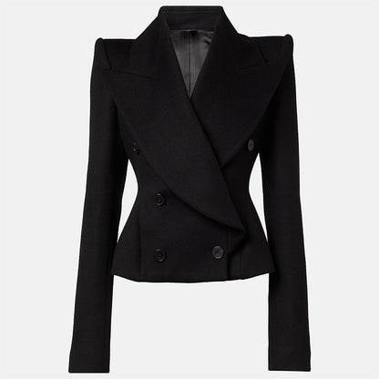 Double Breasted Wool Blend Jacket